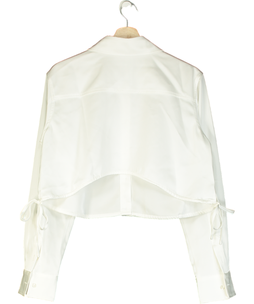 Cloeys White Satin Drawstring Shirt UK S