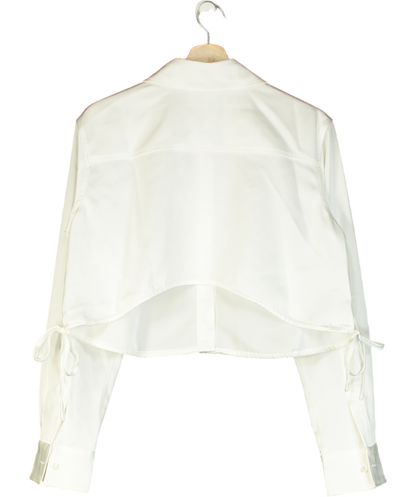 Cloeys White Satin Drawstring Shirt UK S