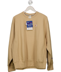 Beige Champion Reverse Weave Classic Crew Sweatshirt UK M