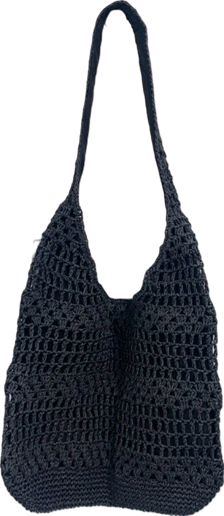 New Look Black Crochet Shoulder Bag One Size