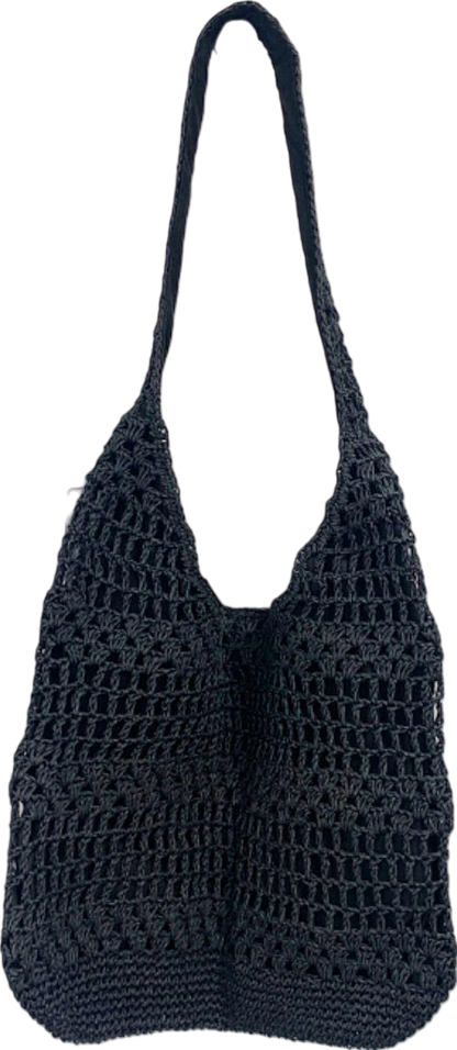 New Look Black Crochet Shoulder Bag One Size