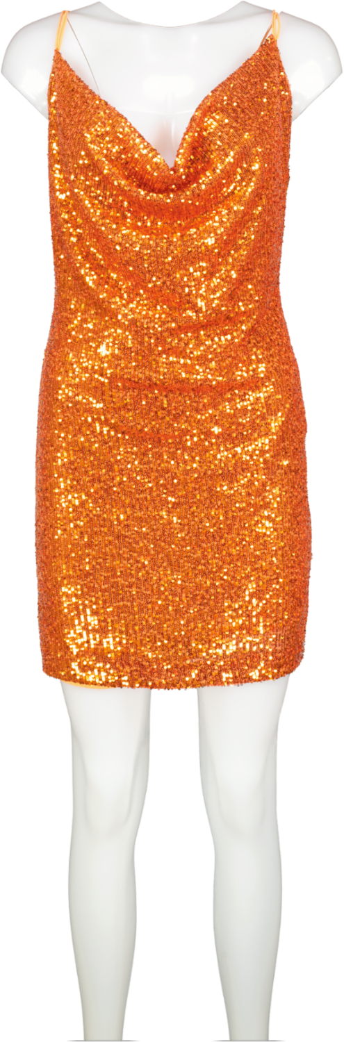 Aggi Orange Selena Sun. Sequin Mini Dress UK S