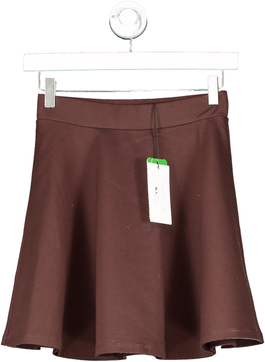 NA-KD Brown Circle Cut Mini Skirt UK XS