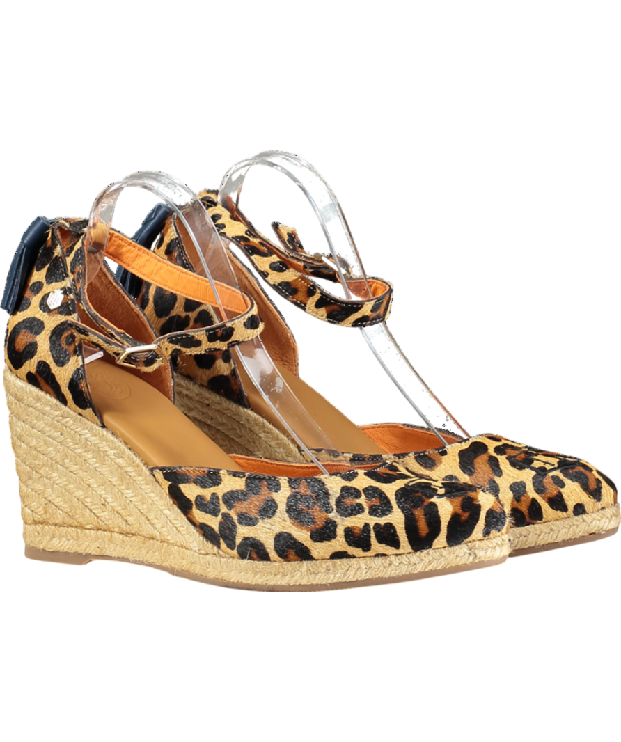 Fairfax & Favor Beige Monaco Wedge Sandals UK 8 EU 41 👠