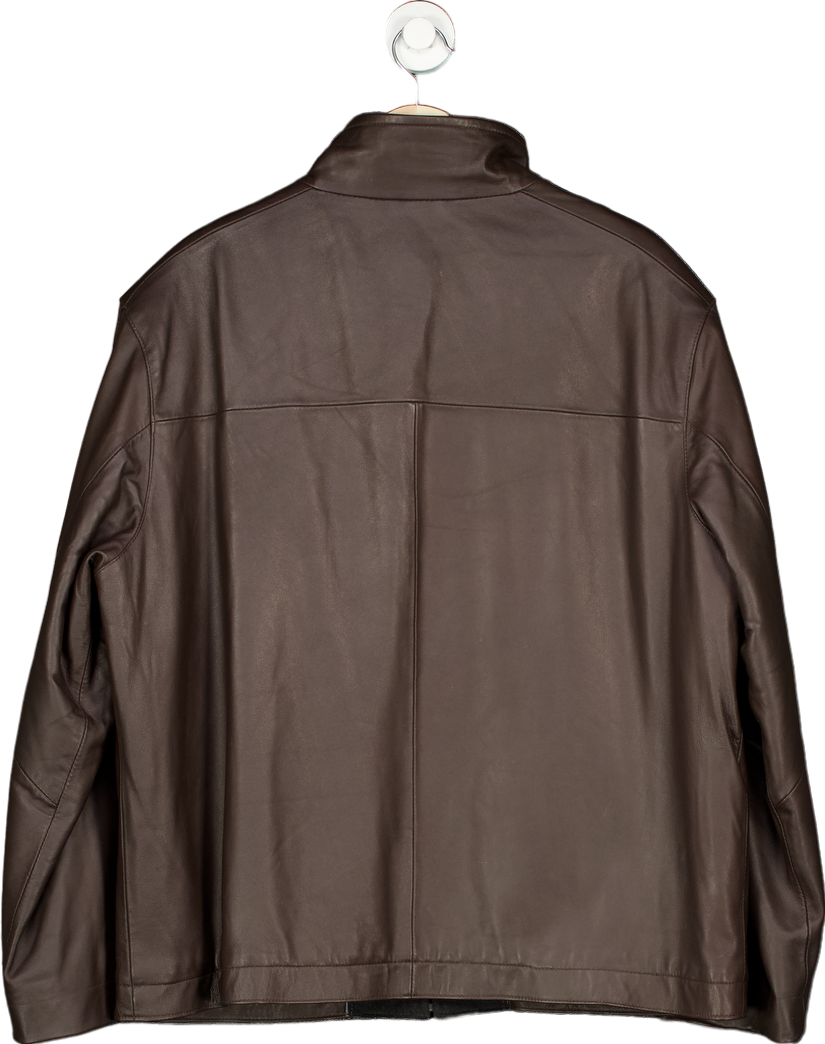 Balmain Bitter Chocolate Real Leather Jacket UK XL