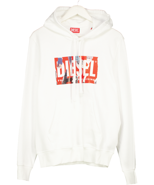 Diesel White Ginn L4 Hoodie UK M