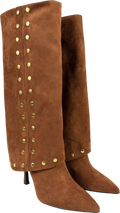 Daniel Brown Lootie Tan Fold Over Heeled Knee Boots UK 6 EU 39