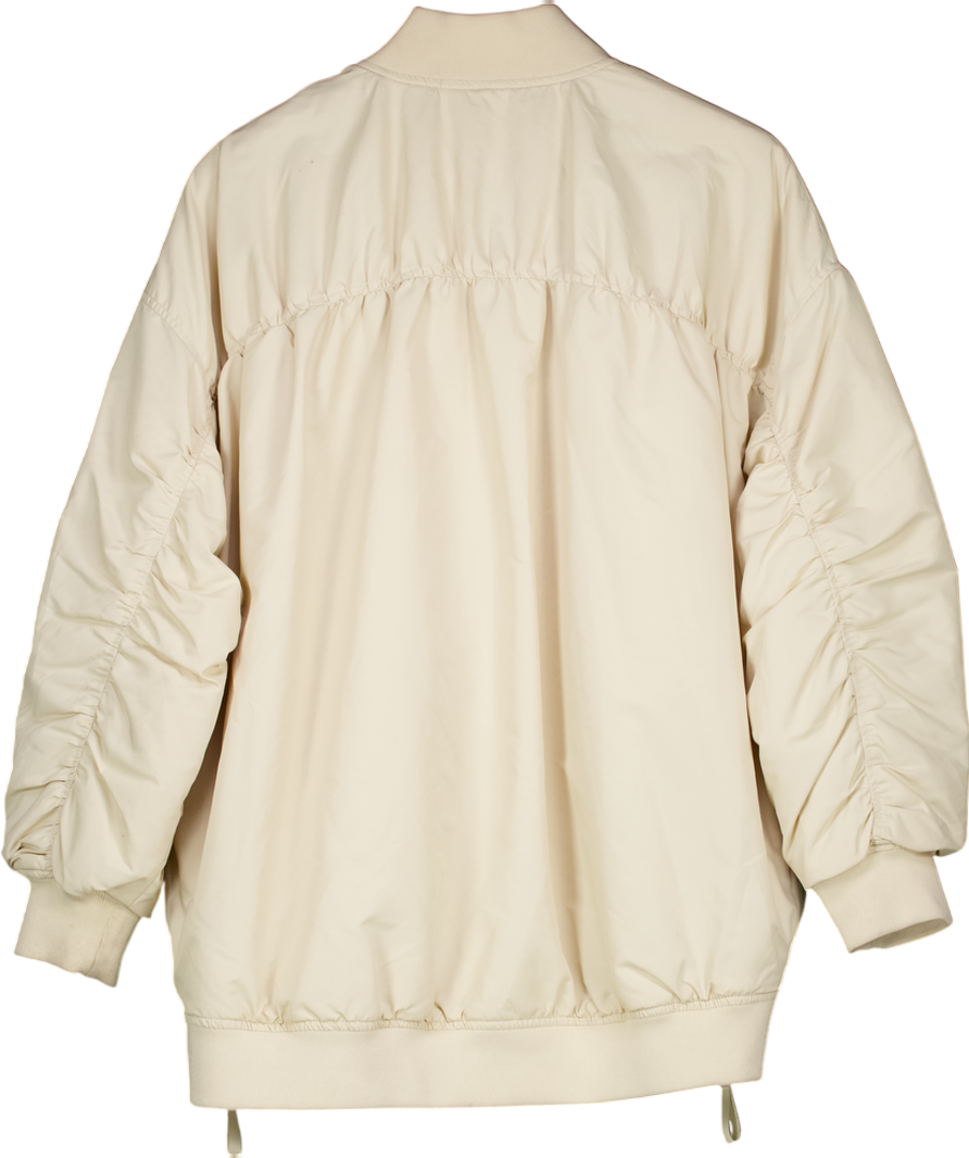 ZARA Oversized Cream Bomber Jacket UK M