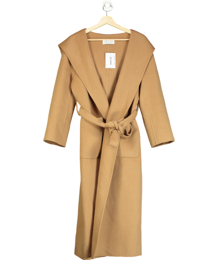 JANE & TASH Beige Belted Coat With Hood UK S