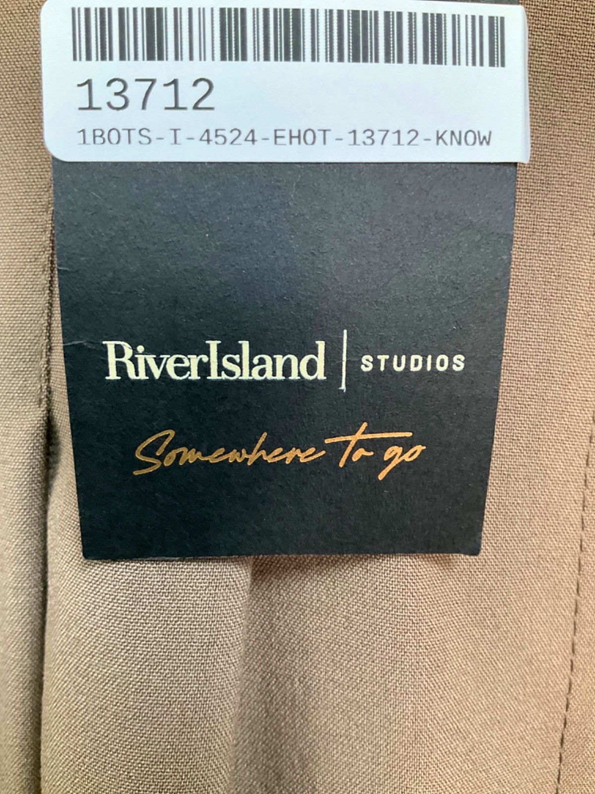 River Island Beige Wide Leg Trousers UK 6