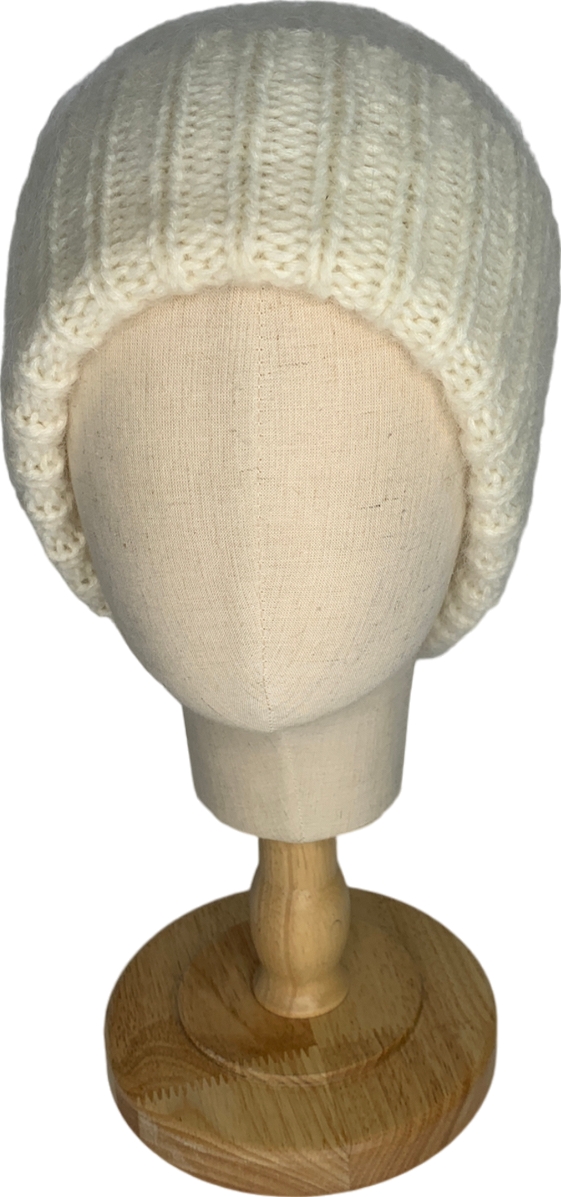 & Other Stories Cream Fuzzy Knit Beanie One Size