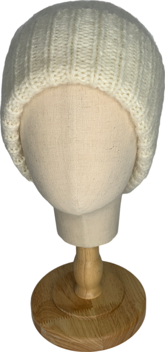 & Other Stories Cream Fuzzy Knit Beanie One Size