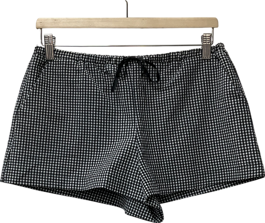 ZARA Black Check Shorts With Ties UK S