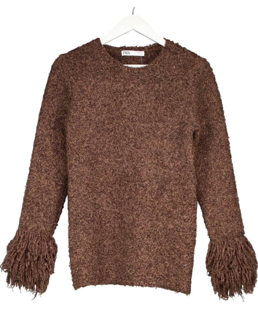 ZARA Brown Knitted Cardigan UK L