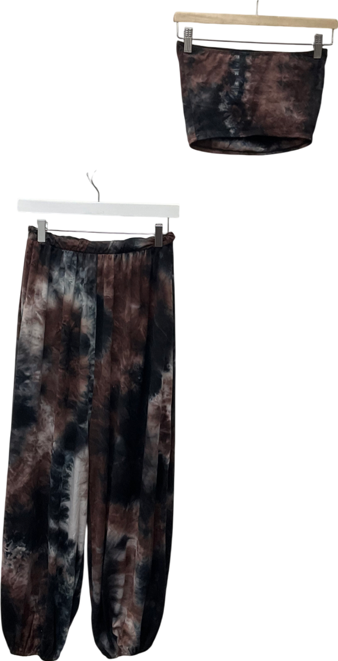 Fashion Nova Black Lost In The Desert Pant Set - Navy/combo UK S