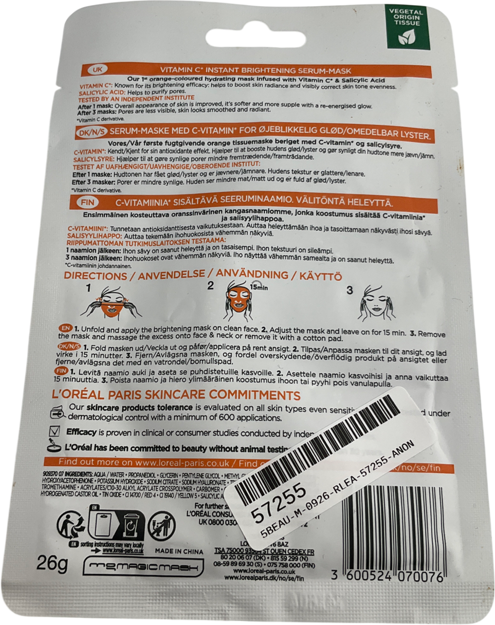 L'Oreal Revitalift Clinical Vitamin C Serum Sheet Mask X1