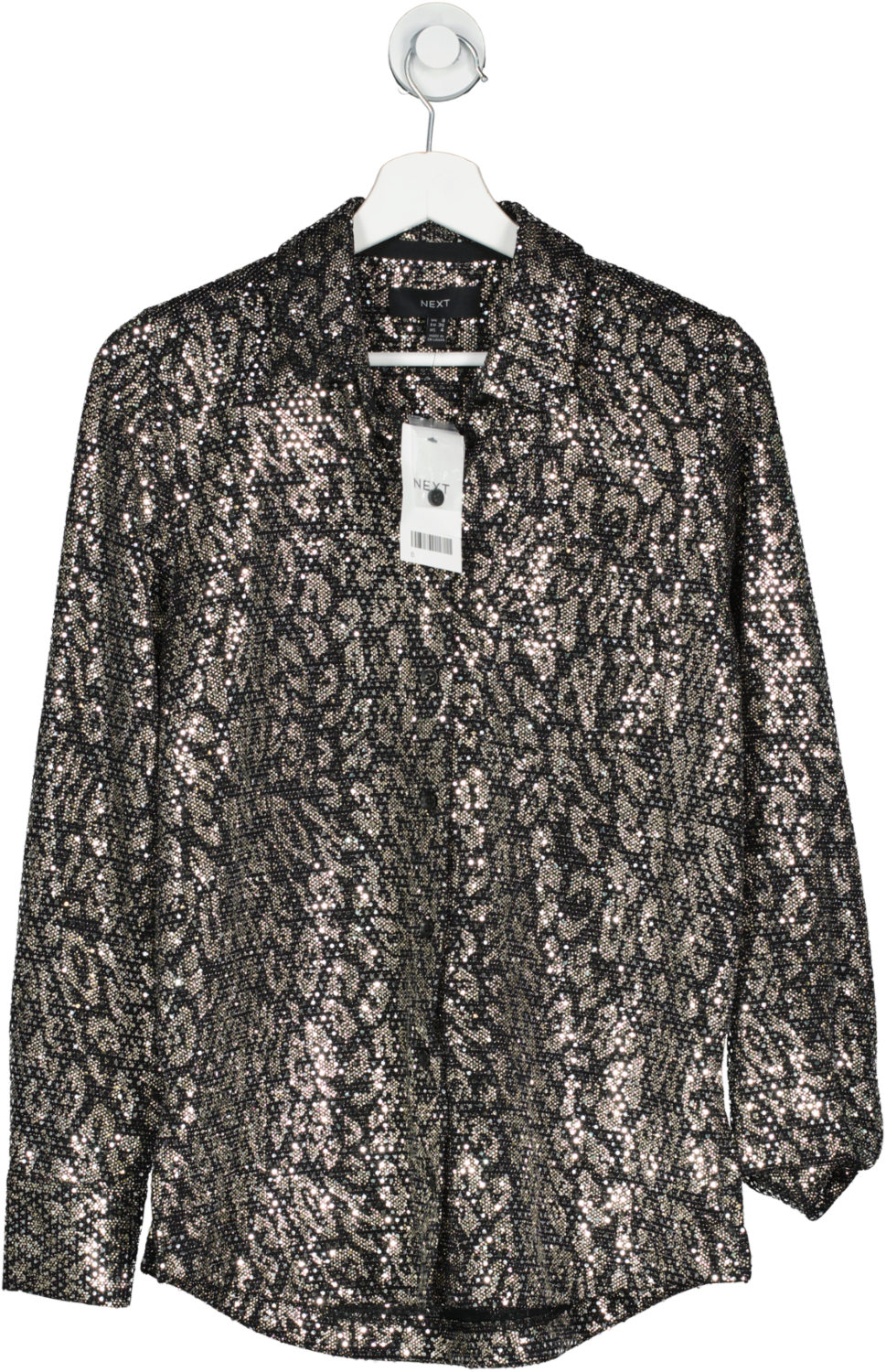 Next Metallic Sequin Shirt UK 8