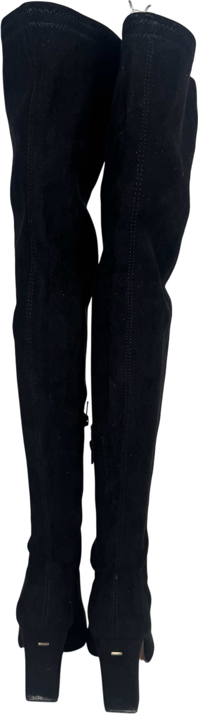 River Island Black Thigh High Stretch Heeled Boots UK 3 EU 36 👠