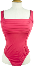 Sea level Red De Luxe Square Neck Bralette Swimsuit - Raspberry Colour UK 10