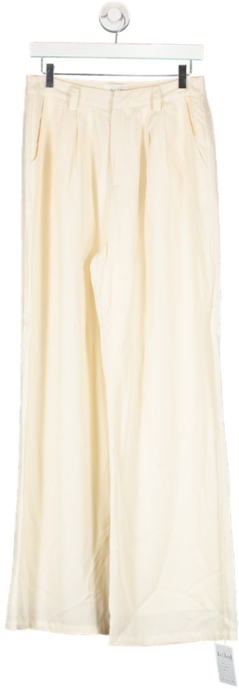 DISSH Cream Concealed Pocket Linen Mix Trouser UK 10