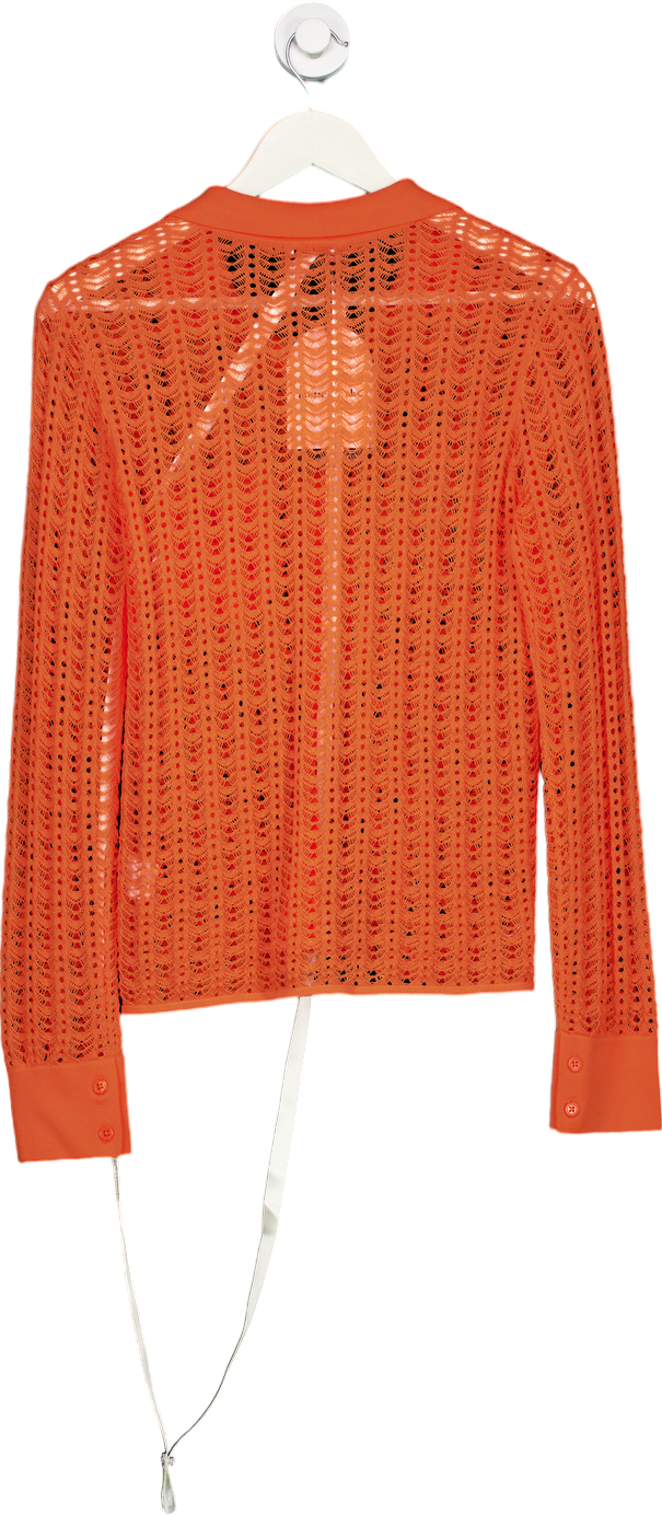 Mistress Rocks Orange Lily Pollen Crochet Shirt UK S