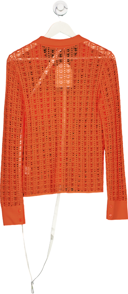 Mistress Rocks Orange Lily Pollen Crochet Shirt UK S