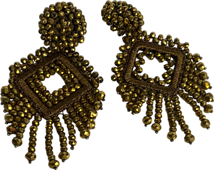 Gold Beaded Oversize Earrings