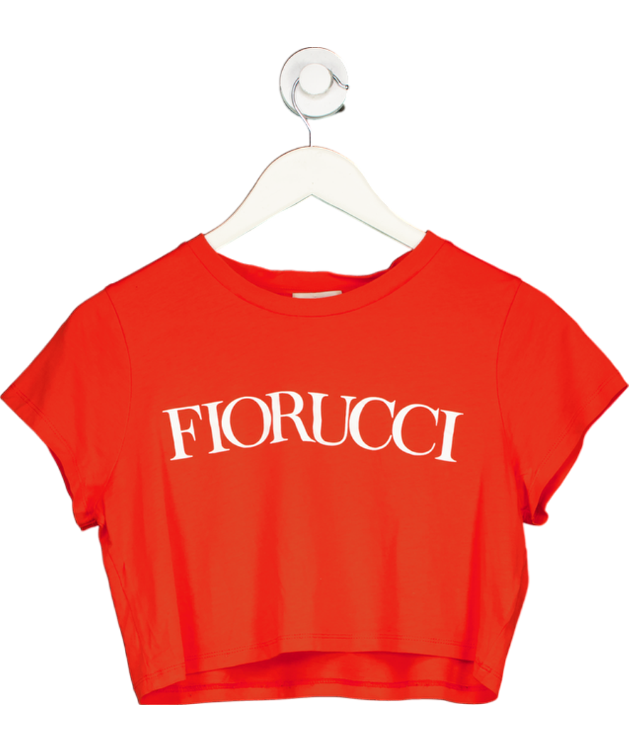 FIORUCCI Red Logo Cropped  Short Sleeve T-shirt UK M