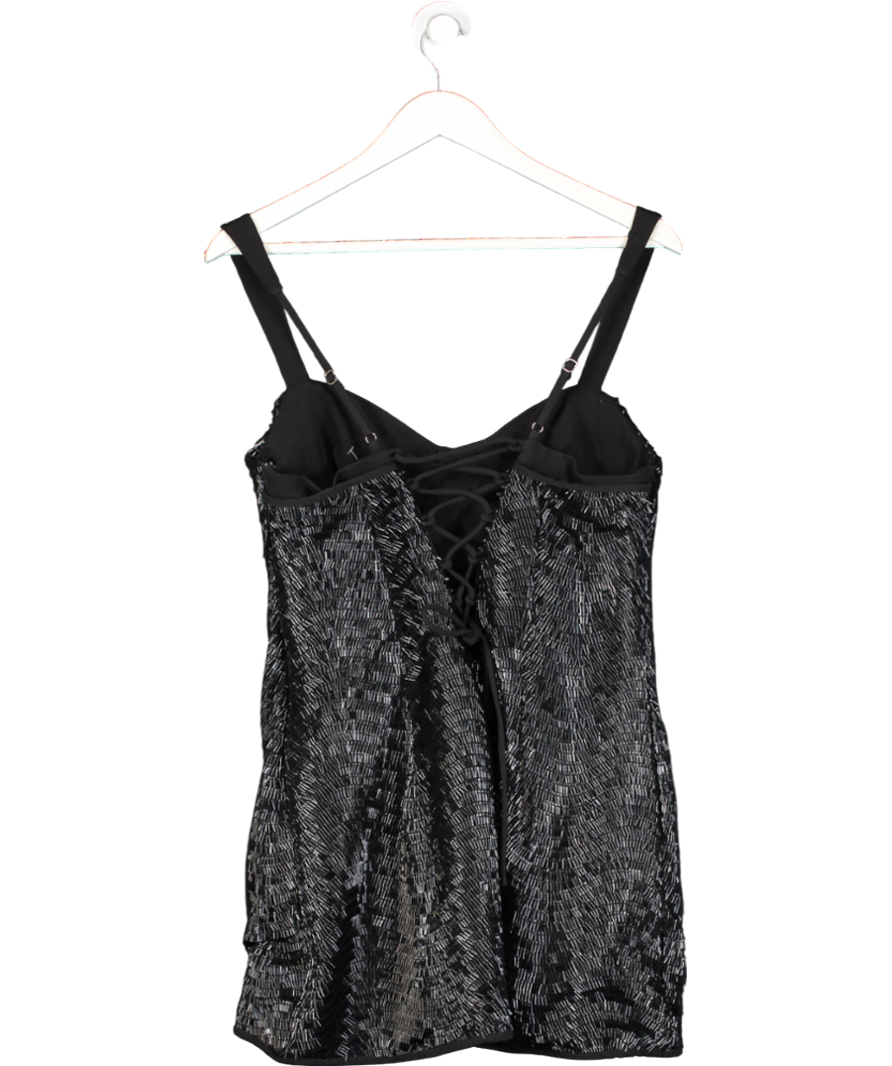 MURCI Black Rhen Tube Sequin Mini Dress UK 14