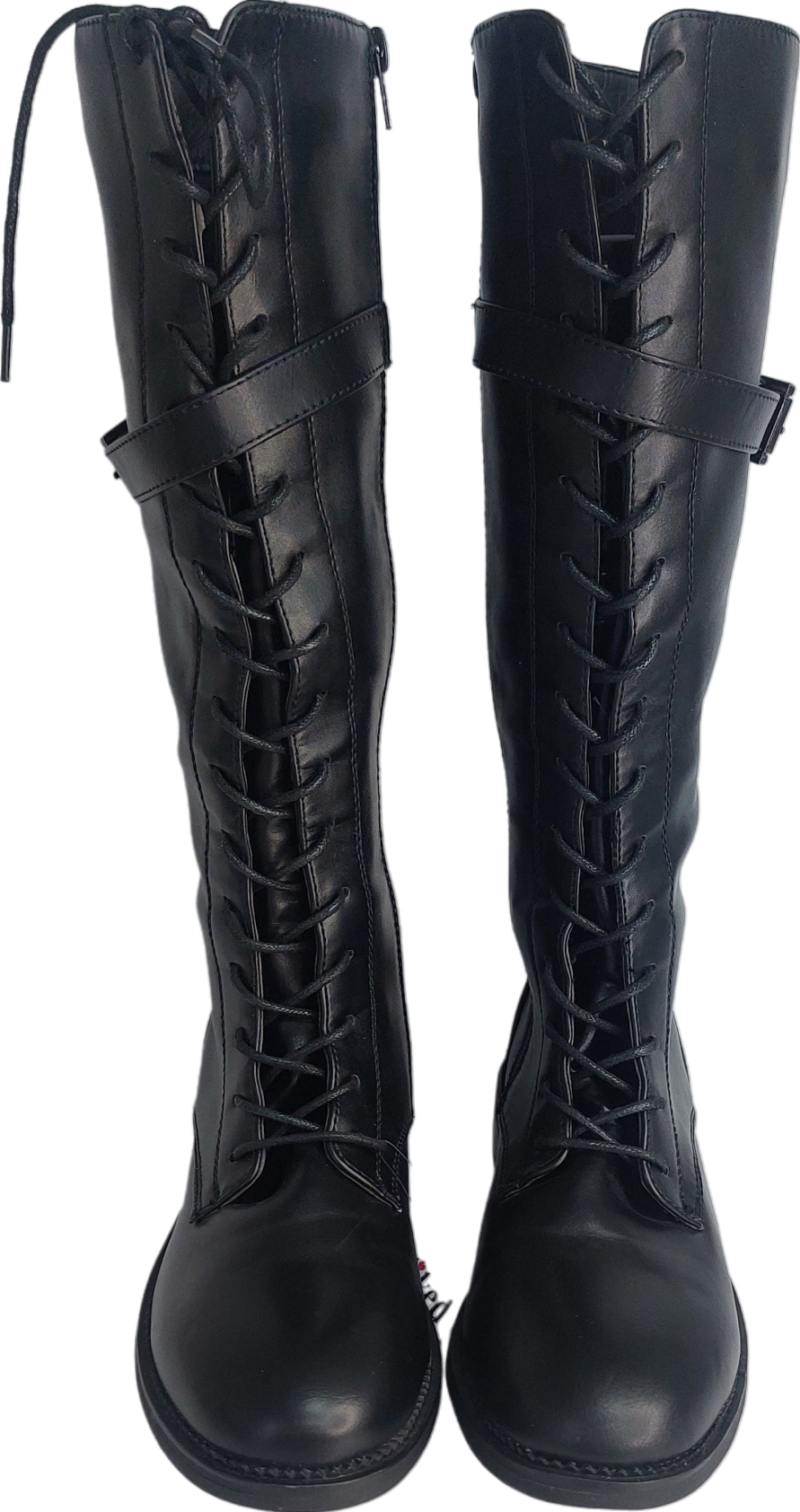 Nasty Gal Black Knee High Boots With Buckle Detail UK 4 EU 37 👠