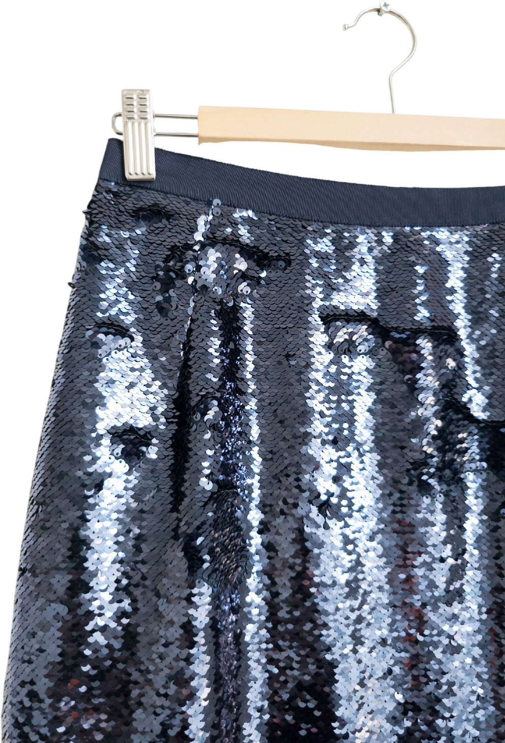 Whistles Blue Sequin Midi Skirt UK 10