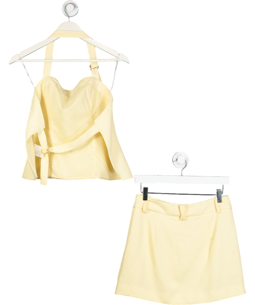 Kookai Yellow Oyster Staple Mini Skirt And Top UK 8