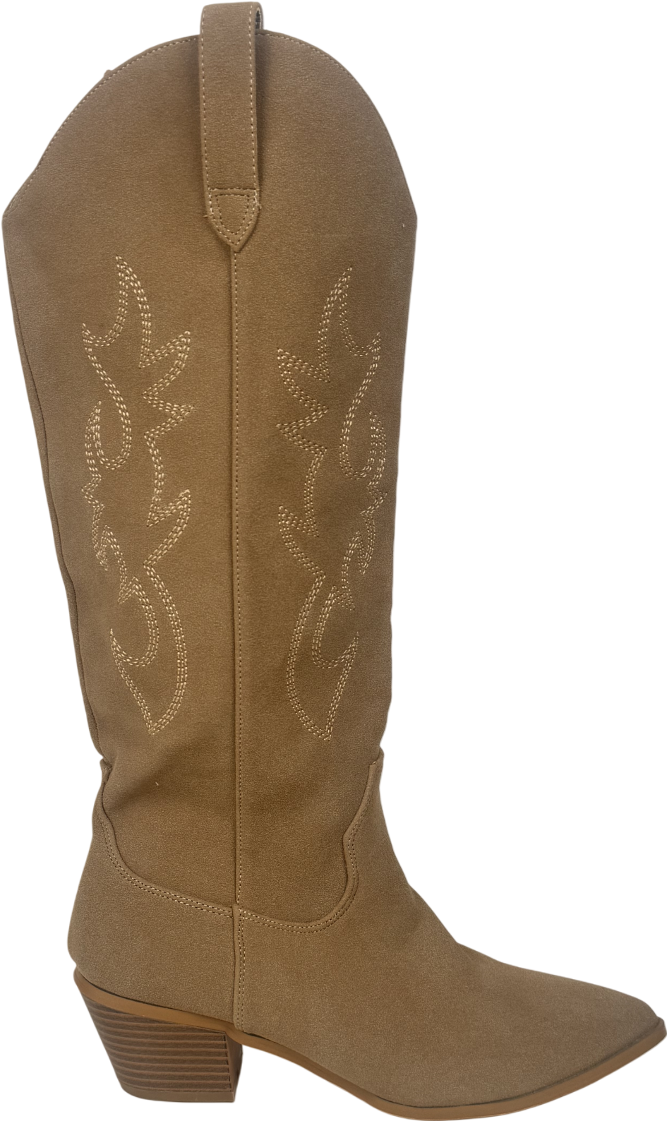 White Fox Beige Elizabeth Cowboy Boots Camel UK 7 EU 40 👠