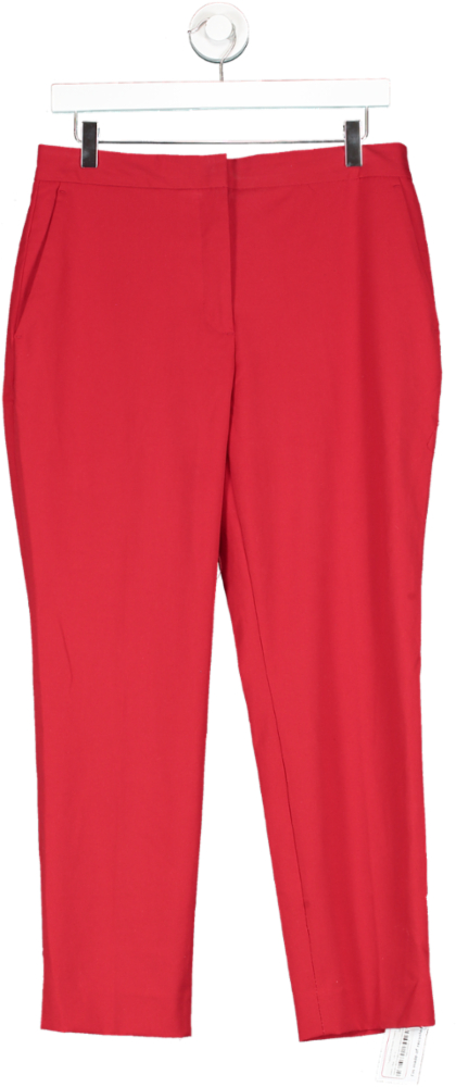 ZARA Red Tailored Ankle Grazer Trousers UK 12
