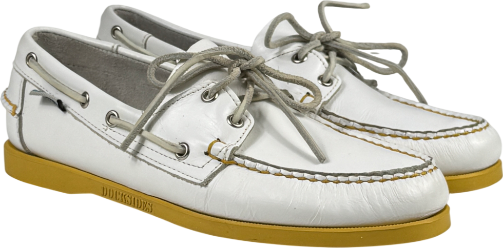 SEBAGO White Leather Boat Deck Shoes UK 9.5 EU 43.5 👞