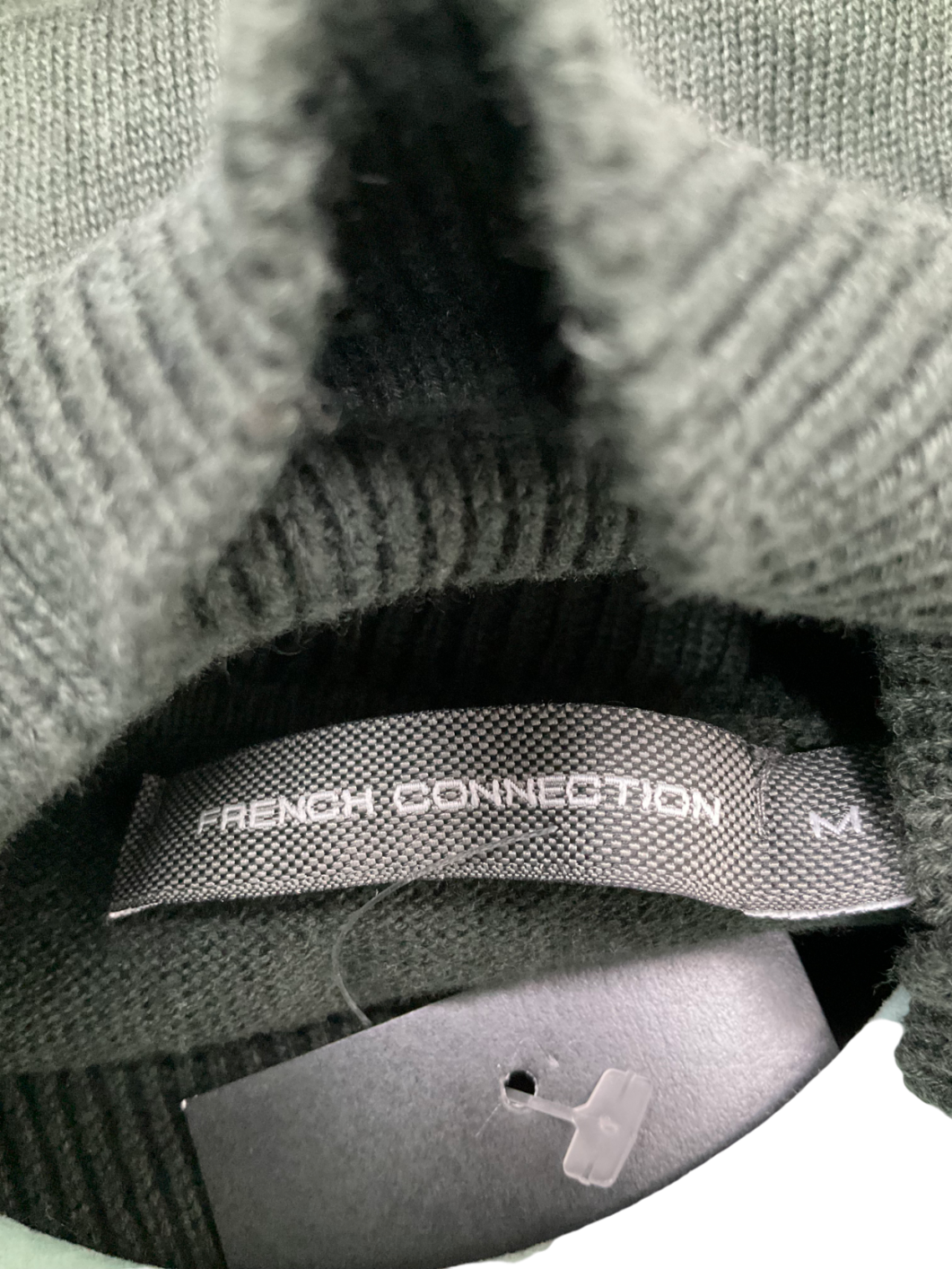 French Connection Green Cotton Roll Neck Jumper UK M