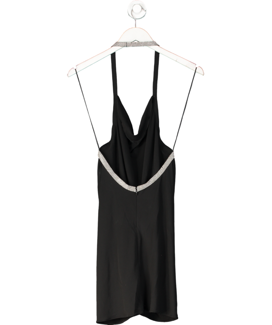 ZARA Black Liminted Edition Rinestone Draped Mini Dress UK M