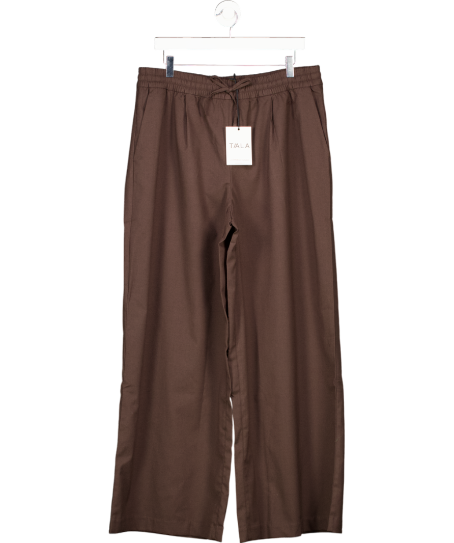T/ALA Chocolate Brown Drawstring Wide Leg Trousers 30" UK XL