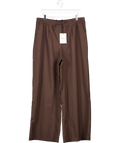 T/ALA Chocolate Brown Drawstring Wide Leg Trousers 30" UK XL