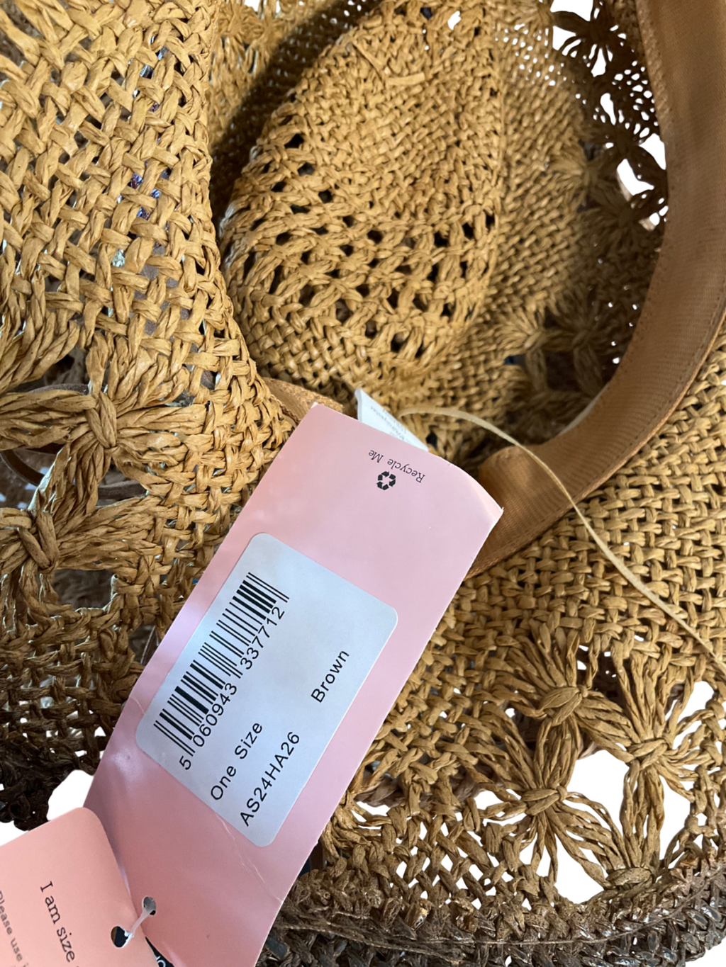 Accessorize Brown Cowboy Straw Hat One Size