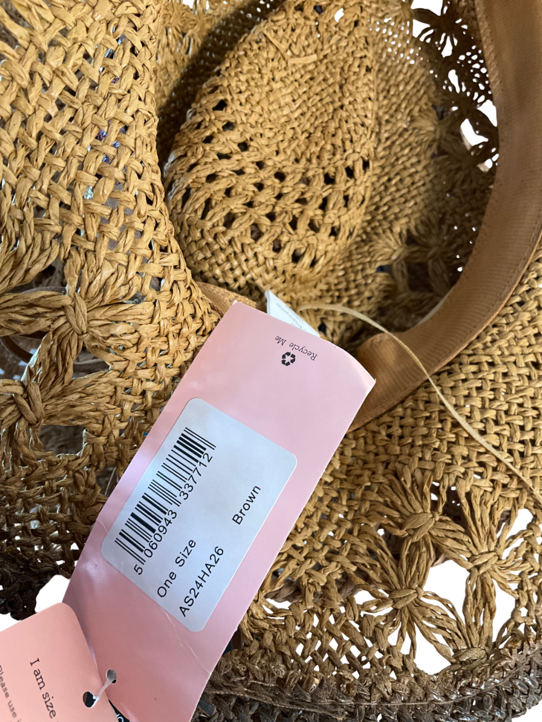 Accessorize Brown Cowboy Straw Hat One Size