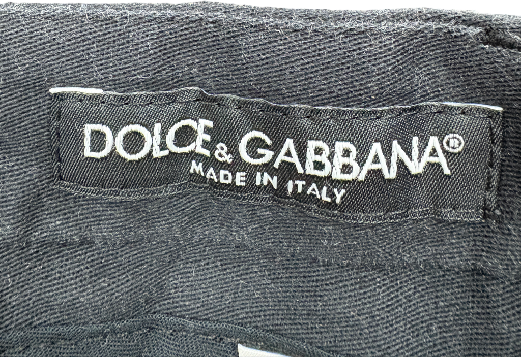Dolce & Gabbana Black Cat Print Trousers UK XL