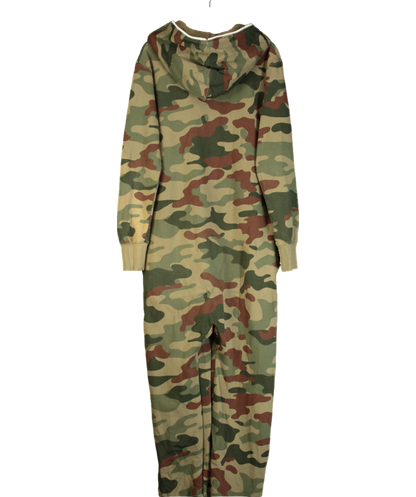 One Piece Green Full Zip Up Camo Onsie UK M