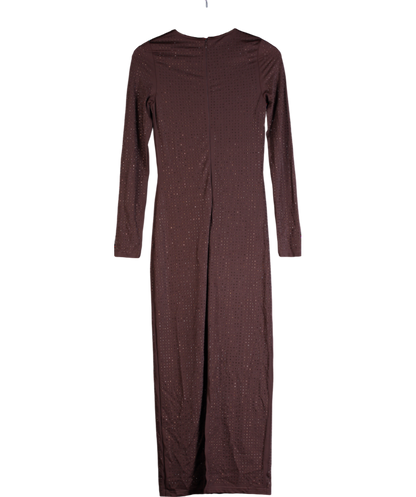 SLA the label Brown Ode Diamanté Maxi Dress UK XS