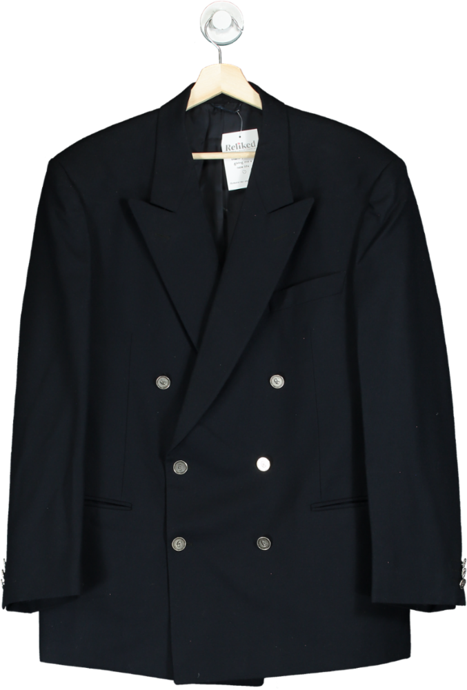 Nino Cerruti Navy Wool Double-Breasted Blazer