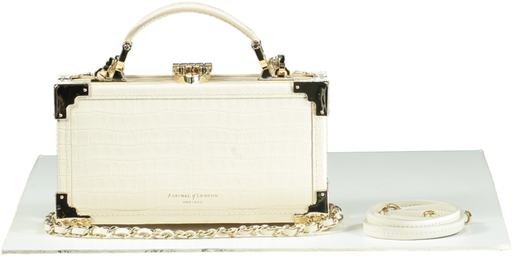 Aspinal of London Ivory Trunk Clutch Bag