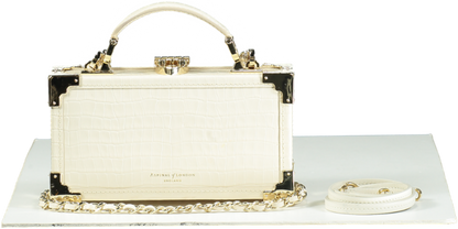 Aspinal of London Ivory Trunk Clutch Bag