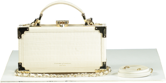 Aspinal of London Ivory Trunk Clutch Bag