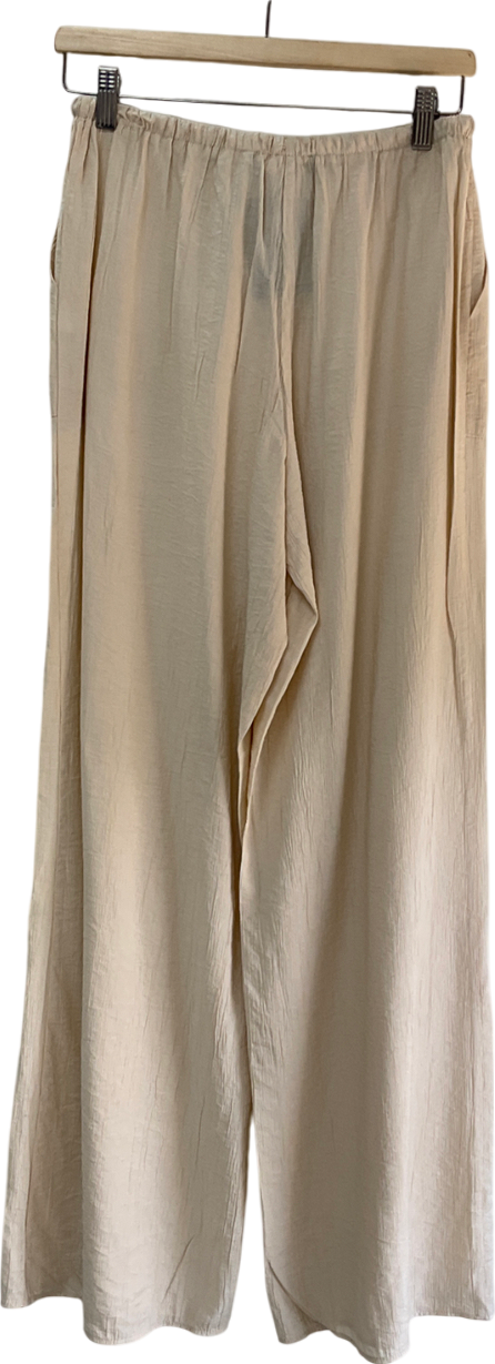 ZARA Beige Wide Leg Flowing Trousersn UK XS
