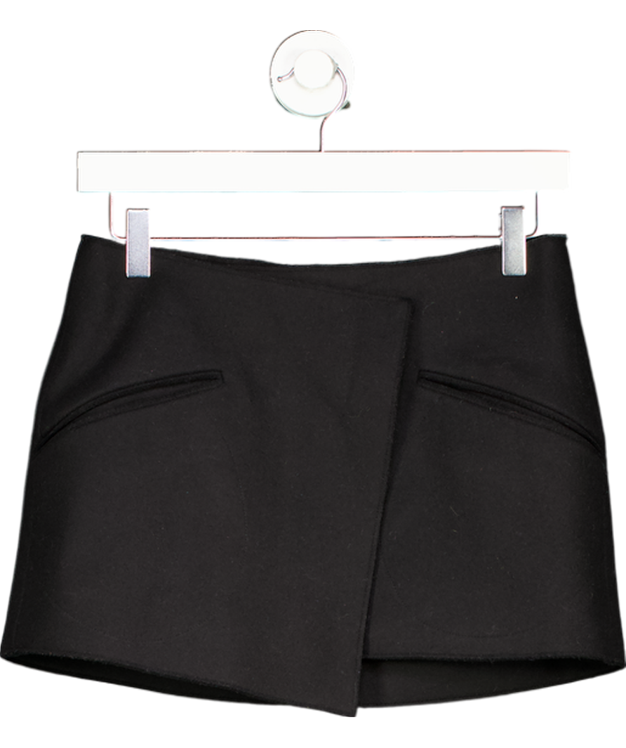 Khaite Black Vera Wool Mini Skirt UK 4